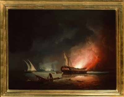 海战后燃烧护卫舰 作者 托马斯·巴特沃斯（Thomas Buttersworth）