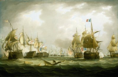 特拉法加海战，1805 年 10 月 21 日，行动开始，19 世纪早期（布面油画） 作者 托马斯·巴特沃斯（Thomas Buttersworth）