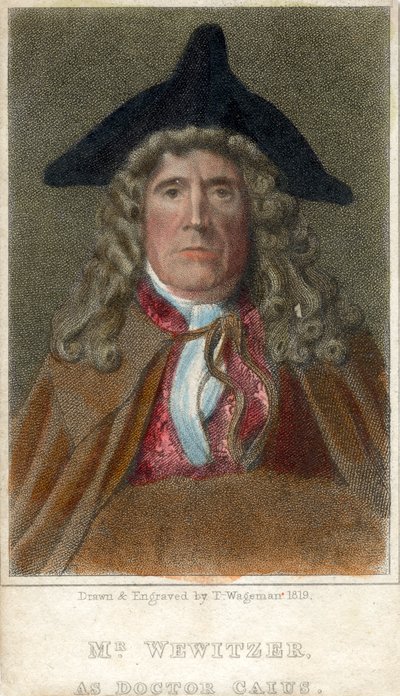 Wewitzer先生担任Caius医生，1819年。 作者 托马斯·查尔斯·瓦格曼