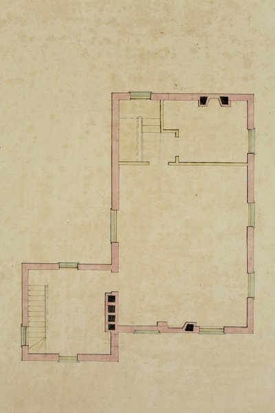 卡茨基尔拟建别墅的二楼平面图 作者 托马斯·科尔