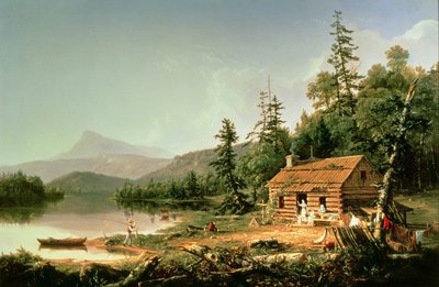 1847年在伍兹的家 作者 托马斯·科尔
