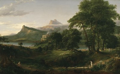 The Course of Empire: The Arcadian or Pastoral State, c.1836 (oil on canvas) 作者 托马斯·科尔