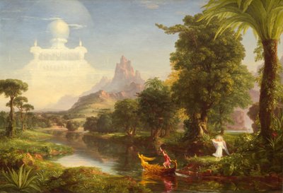 生命的航程：青年》，1842年。 作者 Thomas Cole