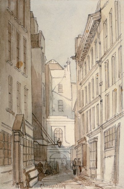 伦敦市的Change Alley，1850年 作者 托马斯·科尔曼·迪布丁