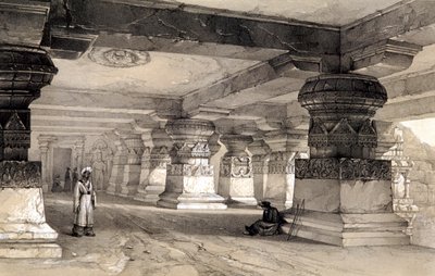 印度埃洛拉的兰卡内部，1845年 作者 托马斯·科尔曼·迪布丁