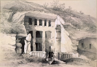 Kannari，大Chaitya洞的外观，1845年 作者 约翰威尔