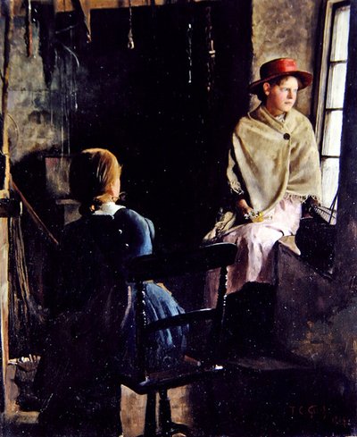 纽林的一个小屋内部（1884年（布面油画） 作者 托马斯·库珀·戈奇