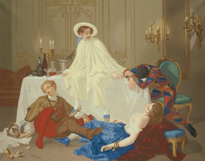 假面舞会后的晚餐 作者 托马斯·库蒂（Thomas Couture）