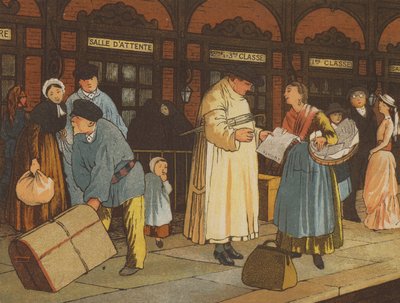 En route from Caen to Paris: a railway station (colour litho) 作者 托马斯·克莱恩（Thomas Crane）