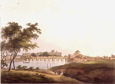 孟加拉Juonpore的桥，由H. Merke（约1800-20）雕刻，由Edward Orme（1774-c.1820）出版，1804年（平板）。 作者 托马斯·丹尼尔