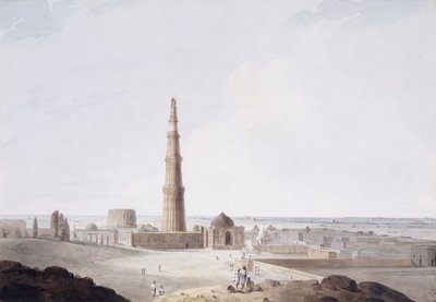 库特卜塔，德里，c。 1789年 作者 托马斯·丹尼尔