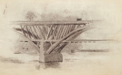 吉拉德大道桥的图画--桨的素描，约1871年。 作者 托马斯·埃金斯