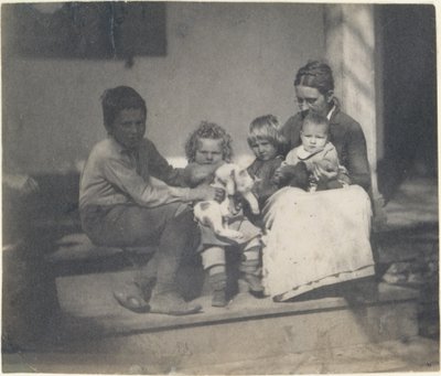 [Frances Crowell与不明身份的男孩、Katie、James和Frances Crowell]，1890年。 作者 托马斯·埃金斯