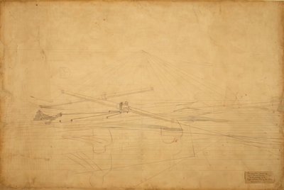 Biglin兄弟翻转木桩的透视画，约1873年。 作者 托马斯·埃金斯