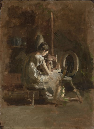 “Home-Spun”的草图，1881年 作者 托马斯·埃金斯
