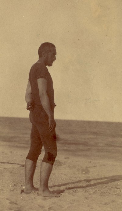 托马斯在1884年穿着泳衣eakins 作者 托马斯·埃金斯