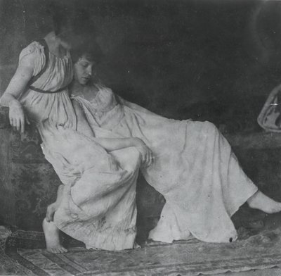 身着希腊服装的不明身份的模特，约1883年。 作者 托马斯·埃金斯