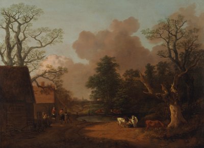 有奶妈的风景，1754年至1756年间。 作者 托马斯·盖恩斯伯勒