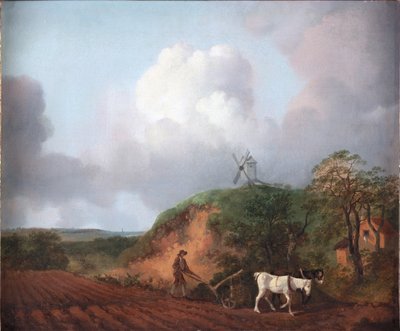农民用两匹马耕作，1750-1753 作者 托马斯·盖恩斯伯勒