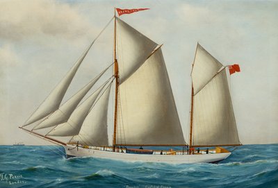 盛帆中的格罗夫希尔号帆船的前后（布面油画） 作者 托马斯·乔治·珀维斯