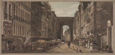 巴黎二十个最美的风景选集：圣丹尼斯之门的风景...，1803年 作者 托马斯·吉尔丁