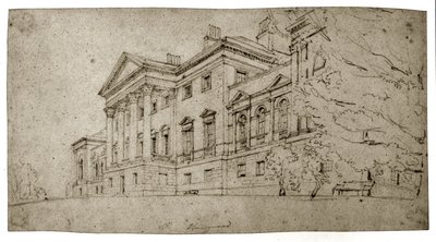 Harewood House，Yorkshire，c.1798（石墨纹理织物纸） 作者 托马斯·吉尔丁