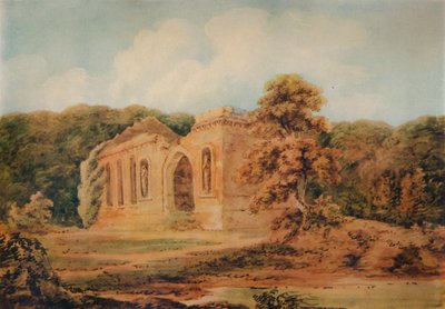 带废墟的风景，18世纪，1935年 作者 托马斯·吉尔丁