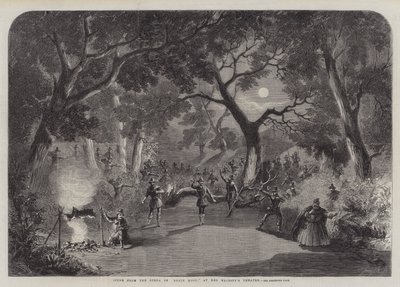 罗宾汉歌剧院的场景，在女王陛下的剧院 作者 托马斯·哈灵顿·威尔逊