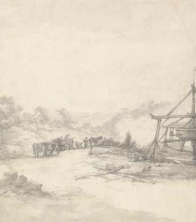 在 Coalbrookdale 卸载矿坑支柱 作者 托马斯·赫恩