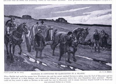 玛蒂尔达乘坐灵车前往格洛斯特（石版画） 作者 汤玛斯·希思·罗宾逊