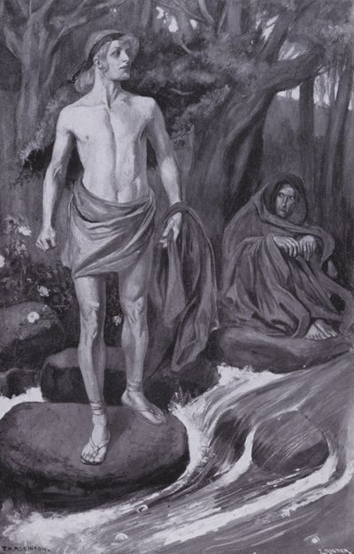 阿瑙罗斯河畔坐着一个女人（石版画） 作者 汤玛斯·希思·罗宾逊