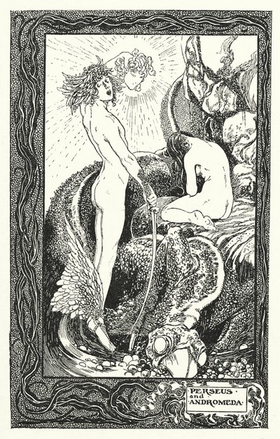 珀尔修斯与仙女座（石版画） 作者 汤玛斯·希思·罗宾逊