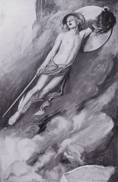 珀尔修斯腾空而起（石版画） 作者 汤玛斯·希思·罗宾逊