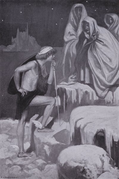 珀尔修斯走近他们（石版画） 作者 汤玛斯·希思·罗宾逊