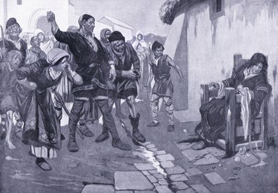 诺曼时代的绿帽子凳（石版画） 作者 汤玛斯·希思·罗宾逊