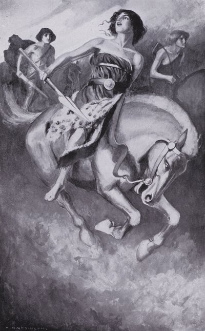 特修斯赶走了著名的亚马逊人（石版画） 作者 汤玛斯·希思·罗宾逊