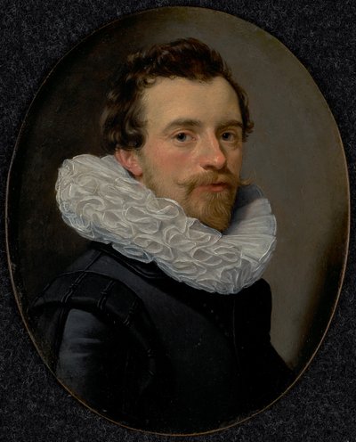 戴围脖的年轻人肖像 作者 托马斯·亨德里克斯 (Thomas Hendricksz)。德凯泽