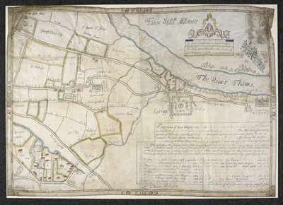 Add.34790 萨里郡兰贝斯的 Faux Hall[现沃克斯豪尔]庄园平面图。萨里郡 作者 托马斯·希尔