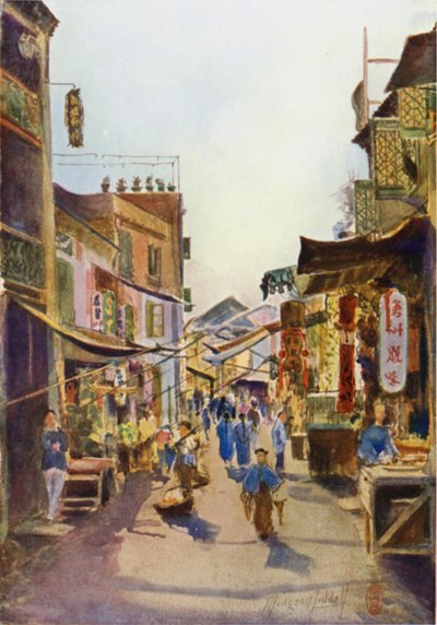 澳门一条街（彩色石版画） 作者 托马斯·霍奇森·利德尔
