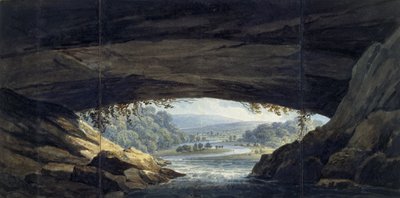 Porth yr Ogof 洞穴内部（纸面水彩画） 作者 托马斯·霍纳