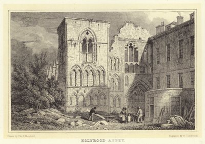荷里路德修道院（雕刻）（Holyrood Abbey）。 作者 托马斯·霍斯默（后）牧羊人