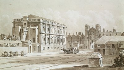 宴会厅和国王之门，1827年（笔墨和纸上写的） 作者 托马斯·霍斯默牧羊人