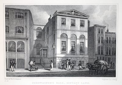 Cordwayiner&39;s Hall，Distant Lane，来自&39;伦敦及其位于十九世纪的环境&39;酒吧。 Jones und Co.，1827-1829 作者 托马斯·霍斯默牧羊人