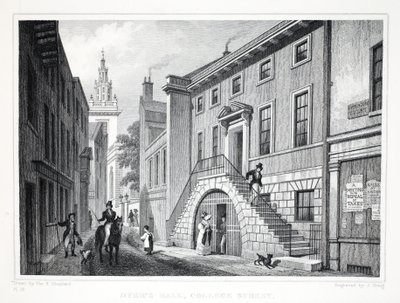 Dyer&39;s Hall，Little Elbow Lane，来自伦敦及其位于十九世纪酒吧的环境。 Jones und Co.，1827-1829 作者 托马斯·霍斯默牧羊人