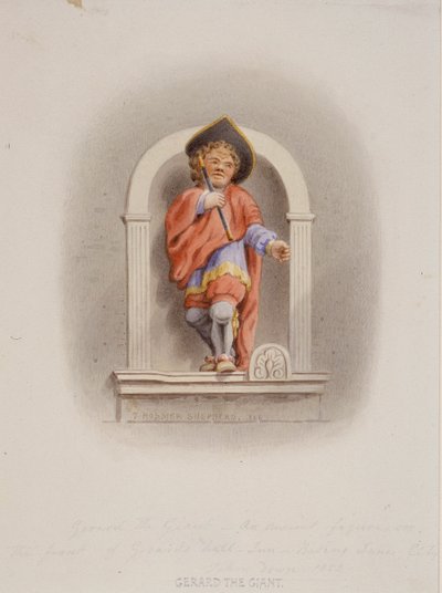 巨人杰拉德，杰拉德大厅，贝辛巷，伦敦，1852年 作者 托马斯·霍斯默牧羊人