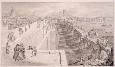 伦敦新旧桥，伦敦，1831年 作者 托马斯·霍斯默牧羊人