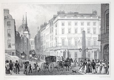 Ludgate Hill，来自Fleet Street，来自&39;伦敦及其位于十九世纪的环境&39;酒吧。 Jones und Co.，1827-1829 作者 托马斯·霍斯默牧羊人