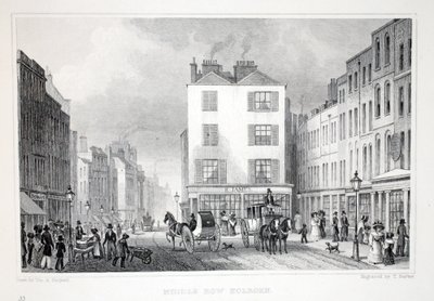 Middle Row，Holborn，来自&39;伦敦及其十九世纪的周边&39;酒吧。 Jones und Co.，1827-1829 作者 托马斯·霍斯默牧羊人