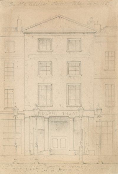 伦敦Adelphi剧院的原始铅笔素描，Thomas H Shepherd 作者 托马斯·霍斯默牧羊人