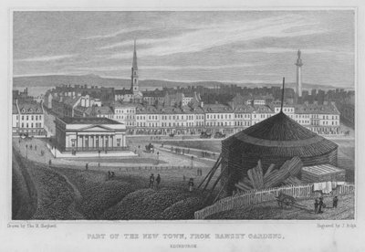 Part of the New Town, from Ramsey Gardens, Edinburgh (engraving) 作者 托马斯·霍斯默牧羊人